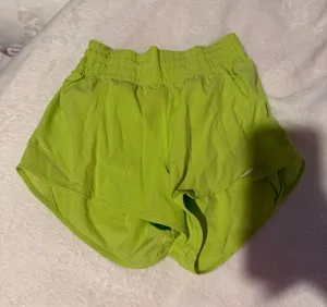Neon Green Lululemon Shorts Hotty Hot 4INCH thumbnail 1