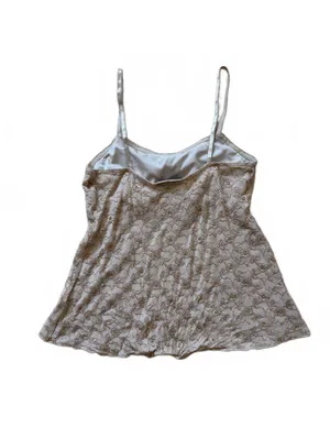 I.N. San Francisco Vintage Y2K Babydoll Cami Tank Top Fairy Delicate Floral Gold Lace Women's Large thumbnail 4