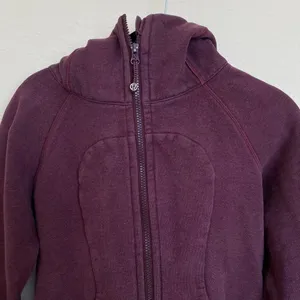 Lululemon zip up Scuba Classic Cotton Fleece Heathered Bordeaux Drama size‎ 4 thumbnail 5