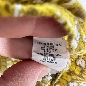 Aerie Smocked Waist Floral Flowy Shorts Women's Size L Mustard Yellow White Boho thumbnail 6