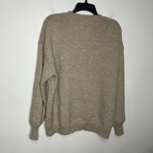 Princess Polly tan crewneck sweater balloon sleeves‎ women's size 4 oversized thumbnail 6