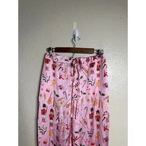 karen Mabon Pink Nutcracker Ballet Christmas Satin Pajama Pants size L thumbnail 3
