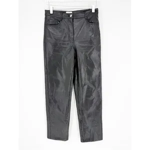 Aritzia Wilfred Melina‎ Faux Leather Straight Leg Pants Women's Size 0 Black thumbnail 3