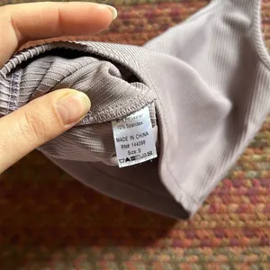 CROP RIBBED DUSTY LAVENDER PURPLE TOP thumbnail 4