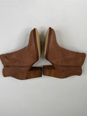 ZIGI SOHO Women's "Halyn" Brown Western Whipstitch Pointed Toe Ankle Boots-8 thumbnail 4