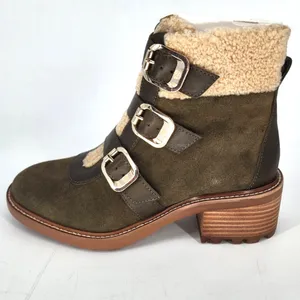 Vince Camuto Klerica Olive Green Suede Shearling Boots Women’s 7M NIB thumbnail 3