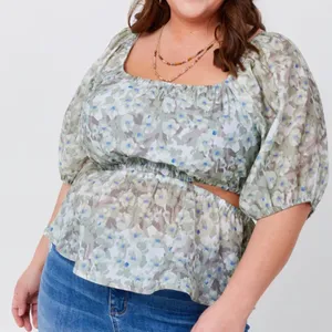 Altar'd State Arula Floral Cutout Top thumbnail 1