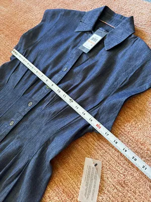 Tommy Hilfiger Denim Fit Flare Shirt Dress XS NWT Button Front Midi thumbnail 4