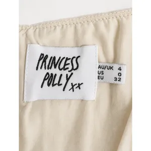 Princess Polly Beige Linen Blend Square Neck Puff Sleeve Mini Shift Dress 0 XS thumbnail 4