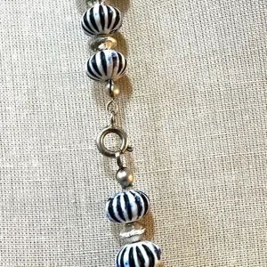 Blue beaded long necklace thumbnail 7