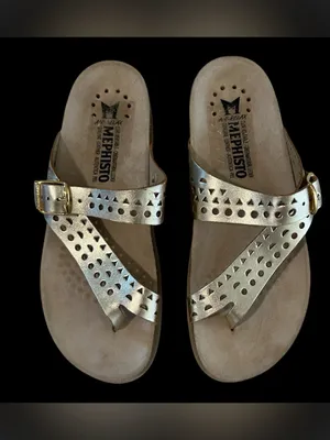 Mephisto Helen Women's Sandals – Gold, Size EU38/US8, NEW no tags thumbnail 3