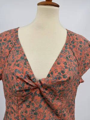 Madewell Amari Twist Top Floral Sunset Haze Cotton Poplin Retro Cottagecore 10 thumbnail 3