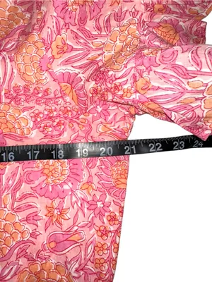 Mille Resort & Travel Violetta Pink Floral Ruffle Sleeve Tiered Dress SMALL thumbnail 6
