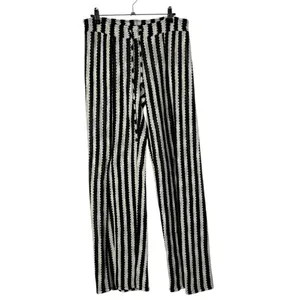 Boutique Isabella Rose Ships Ahoy‎ Black & White Stripe Cover Up Pants S thumbnail 2