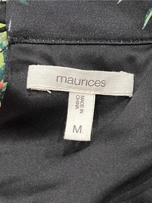 Maurices Black Floral Funnel Neck Satin Midi Dress Size Medium thumbnail 11