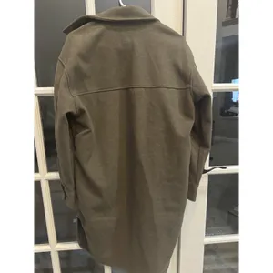 H&M Olive‎ Trench Coat Shacket Jacket Duster Size XS thumbnail 2