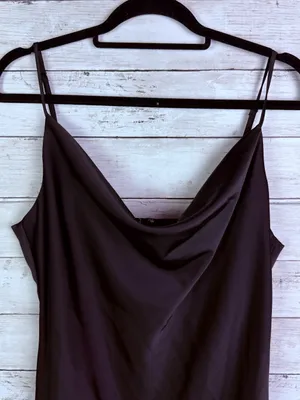 Urban Outfitters Mallory Satin Cowl Neck Slip Dress - Black Size XL thumbnail 5