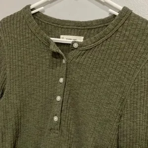 Everlane THE COZY RIB HENLEY KALAMATA Top Organic Cotton Large #500 thumbnail 3
