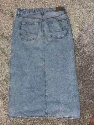 American Eagle Outfitters Light Blue Denim Skirt with Back Pocket thumbnail 2