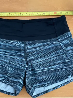 Lululemon Run Times Short (4-way Stretch 4") Low Tide Alpine White Black Sz 4 thumbnail 3