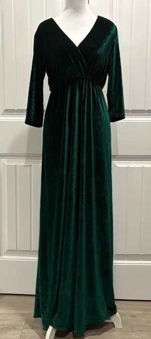 Baltic Born Deep Green Velvet Maxi Dress thumbnail 1