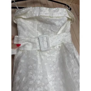 NWT Lulus Enviable Grace White Burnout Strapless Belted Midi Dress Wedding Sz L thumbnail 6
