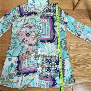 En Crême Multicolor Button Down Shirt mini dress thumbnail 8