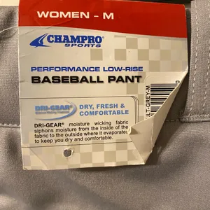 New NWT Womens Champro Low-Rise Baseball Pants Size Medium Gray‎ thumbnail 3