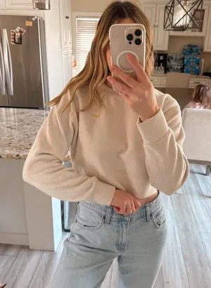 Nike Women's Cream and Tan Sweatshirt thumbnail 1