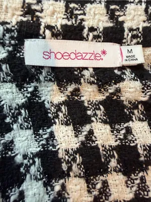 Shoedazzle Black & White Houndstooth Bouclé Shacket Jacket Oversized Medium thumbnail 8