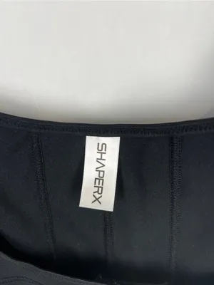 SHAPERX Fitness Black Zip Front Tummy Control Butt Lifter Faja Bodysuit M thumbnail 3