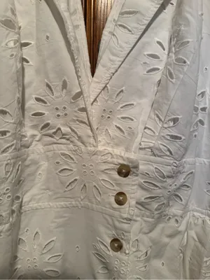Maeve by Anthropologie White Eyelet Cotton Midi Dress thumbnail 5