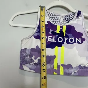 Peloton WITH Wear It To Heart Purple Camo High Neck Sports Bra Size Small thumbnail 5