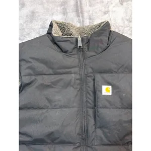 Carhartt Reversible Vest Womens Black Grey Sherpa Quilted OV5607-W XL thumbnail 10