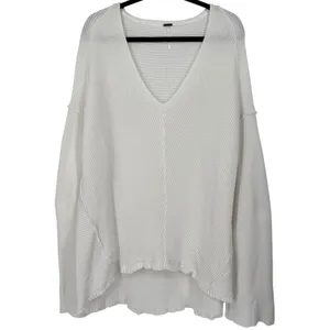 Free People La Brea Oversized V-Neck Chunky Long Sleeve Knit Sweater Size Medium thumbnail 4