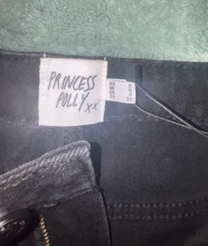 Princess Polly black denim high waisted shorts thumbnail 2
