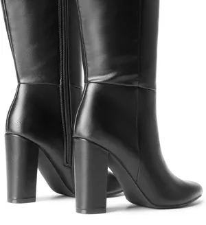 Amazon Black Heeled Knee High Boots thumbnail 4