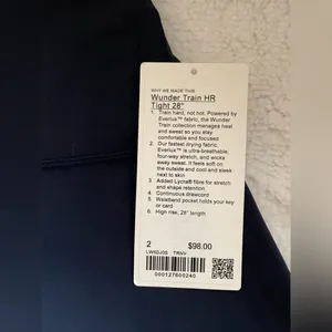 NWT Lululemon Wunder Train HR Tight 28 True Navy Blue Size 2 thumbnail 7