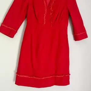 Boden Women’s 3/4 Sleeve V Neck Fringe Detail Dress in Orange Size 4 Petite thumbnail 6