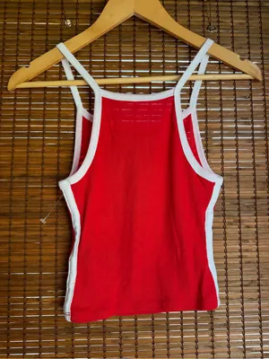 BDG Urban Outfitters Mia España Red Graphic Cropped Cami Tank Top S thumbnail 8