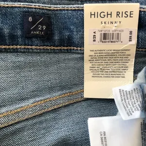 NEW Lucky Brand High Rise Raw Hem Bridgette Skinny Blue Jeans 8/29 thumbnail 4