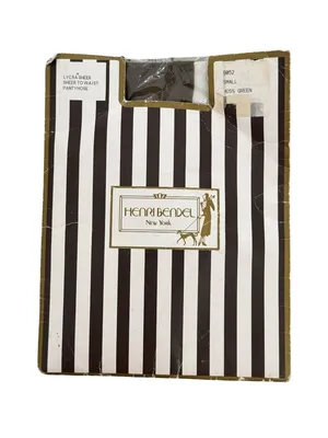 HENRI BENDEL Vintage Moss Green Tights Stockings Size Small NEW NIP thumbnail 5