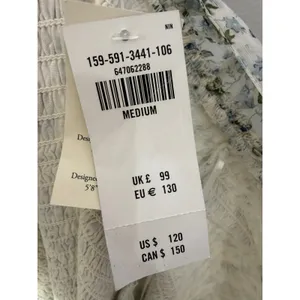 Abercrombie & Fitch Floral Smocked Tiered Ruffle Midi Dress Blue White Medium thumbnail 5