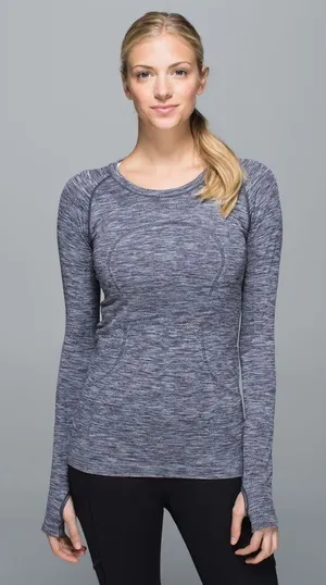 Lululemon Run: Swiftly Tech Long Sleeve Crew Space Dye Heathered Going Grape thumbnail 1