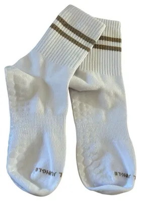HIGH HEEL JUNGLE Metallic Retro Grip Crew Socks, NWOT thumbnail 1