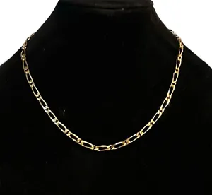 Vintage gold tone figaro chain necklace thumbnail 1