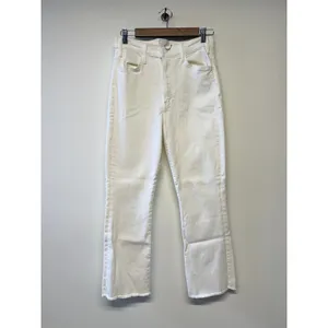 MOTHER The Hustler Ankle Fray Jeans High Rise Flare White Size 29 thumbnail 2