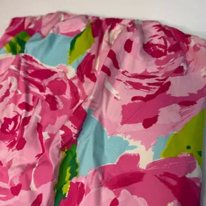 Lilly Pulitzer hot Pink first impression Floral rose Strapless Mini Dress size 4 thumbnail 3