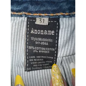 Anoname Paris‎ Skinny Jeans Womens 31 Blue Medium Wash Low Rise Stretch 517-204A thumbnail 5