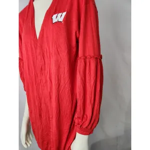 New Womens Red Wisconsin Badgers‎ Bubble Sleeve Cardigan Sweater Shirt MEDIUM thumbnail 6